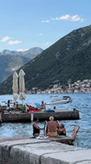 Summer afternoon on the Prčanj waterfront, Bay of Kotor