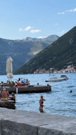 Summer afternoon on the Prčanj waterfront, Bay of Kotor