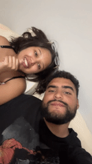Couple shares intimate moment in Parry Sound bedroom
