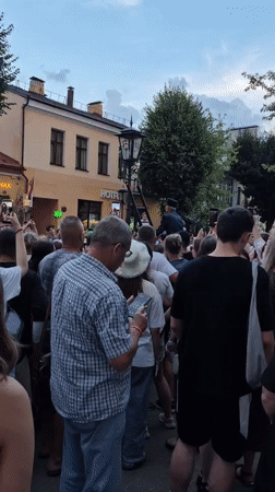 Street performance and evening strolls in Brest, Belarus