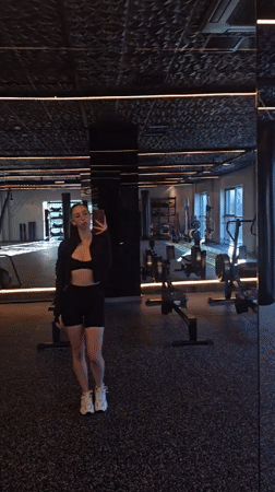 Woman takes mirror selfies at gym, bathroom in Bulgaria