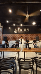 Live band performs at Indonesian coffee shop