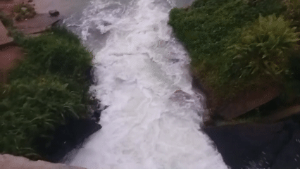 Rushing waterway documented in Ihiagwa, Nigeria amid lush vegetation