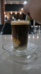 Coffee preparation observed in Lhokseumawe cafe setting