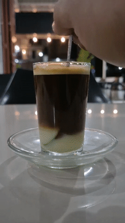 Coffee preparation observed in Lhokseumawe cafe setting