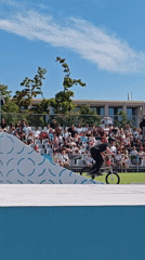 BMX riders hit the ramp at a Moscow sporting event