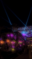 Nighttime pool party with light show in Kuta Selatan