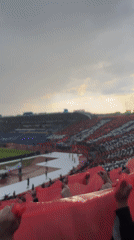 Soccer fans gather in rainy Sofia stadium