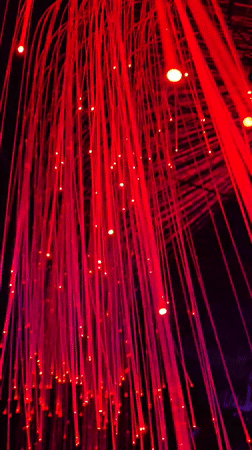 Coffee and glowing installations at a Gwangmyeong cafe morning