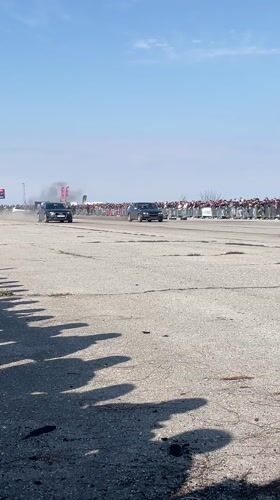 Drag race between Audi, VW Golf draws spectators in Ostrovo