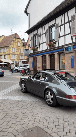 Typical afternoon tourist activity observed in medieval Ribeauvillé, France