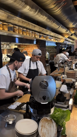 Behind the scenes at a busy Moscow restaurant kitchen