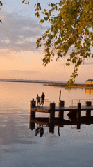 Sunset draws photographers to Chaikovsky waterfront, Russia