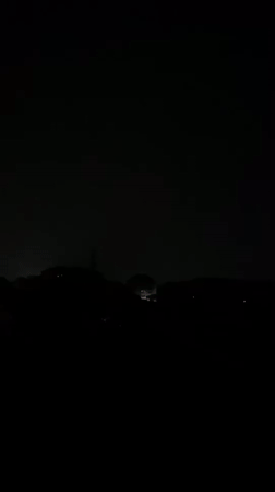 Lightning illuminates stormy night in Nkpor, Nigeria
