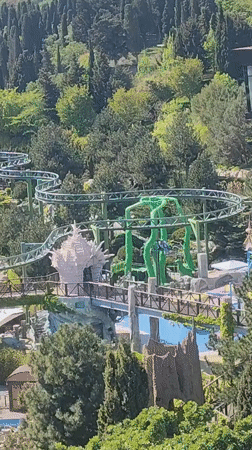 Roller coaster filmed at Ukrainian park in Simeiz