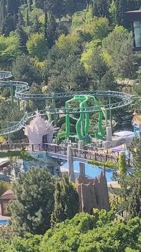 Roller coaster filmed at Ukrainian park in Simeiz