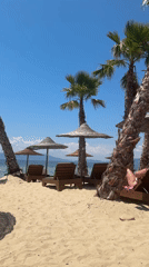 Morning beach scene captured at Ofrynio Beach, Greece