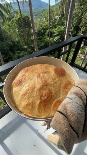 Sunday bread baking and coffee on Thai mountain balcony