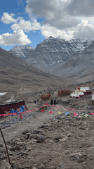 Tibetan temple complex and snow-capped peaks documented in China