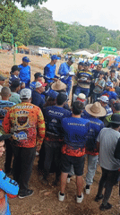 Community gathering and outdoor market activity in Tinaquillo, Venezuela