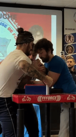Arm wrestling competition held in Woippy, France