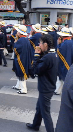 Religious procession with marching bands fills La Paz streets