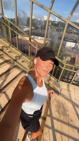 Solo morning walk through Sochi's pedestrian bridge and riverbank