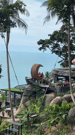 Tourist captures whimsical attractions and ocean views in Baan Lamai