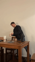 Young man captured on video in Buenos Aires dining room
