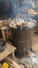 Fish vendor operates at busy Abuja market