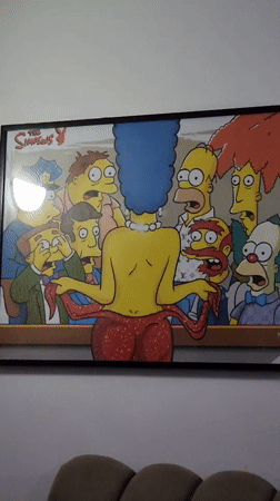 Marge Simpson parody artwork spotted on residential wall