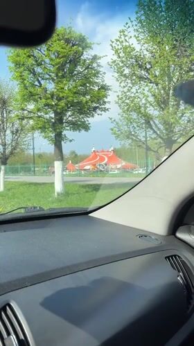 Circus tent and red star observed in Cheboksary streets
