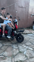 Family scooter rides and misty landscapes captured during evening hours