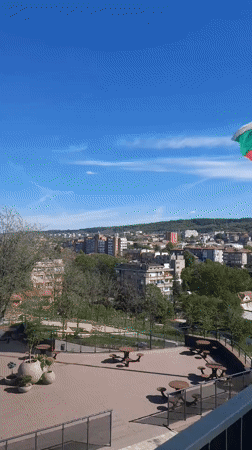Panoramic views captured of Svishtov Bulgaria from elevated position