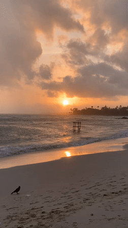 Sunset over Kabalana Beach, Sri Lanka