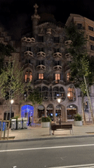 Barcelona nightlife documented near Casa Batlló landmark