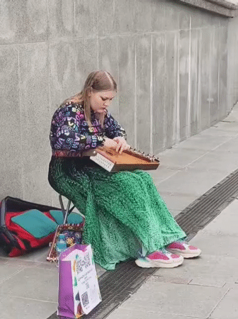 Woman spotted playing music, visiting ruins in Tyumen