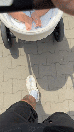 Stroller walk through Brno on a summer morning