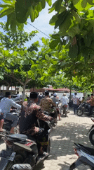 Morning mosque gathering and departure in Lhokseumawe, Indonesia