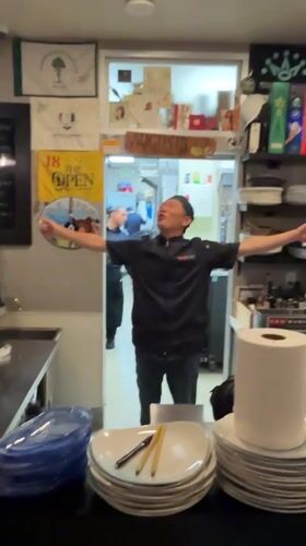 Chef celebrates in San Diego restaurant kitchen