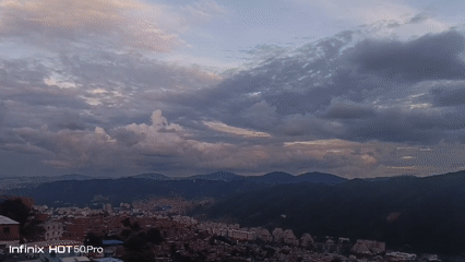 Evening panoramic views captured across mountainous Caracas cityscape