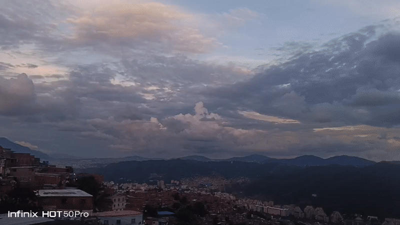 Evening panoramic views captured across mountainous Caracas cityscape