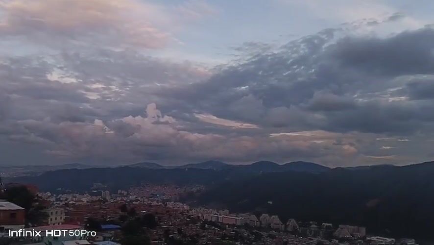 Evening panoramic views captured across mountainous Caracas cityscape