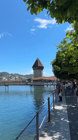 Morning walk through Lucerne's Old Town, bridges, and churches