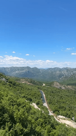 Scenic views and roadside gathering documented in Bukovik, Montenegro