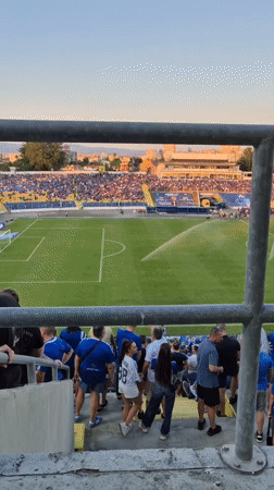 Match day at a packed Sofia football stadium