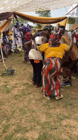 Wedding celebration with traditional dancing held in Bukuru, Nigeria