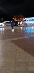 Nighttime skating and socializing at a Da Lat outdoor plaza