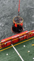 Helicopter transfers four personnel from offshore supply vessel Italy