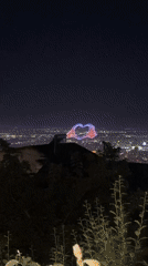 Drone light show displays Armenian symbols over Yerevan skyline